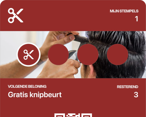 Voorbeeld van een digitale kapperspas in Apple Wallet